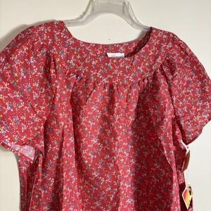 Vintage Women's 2X  Leisure Life Red Floral Housecoat Dress Kodel Poly/ Cotton